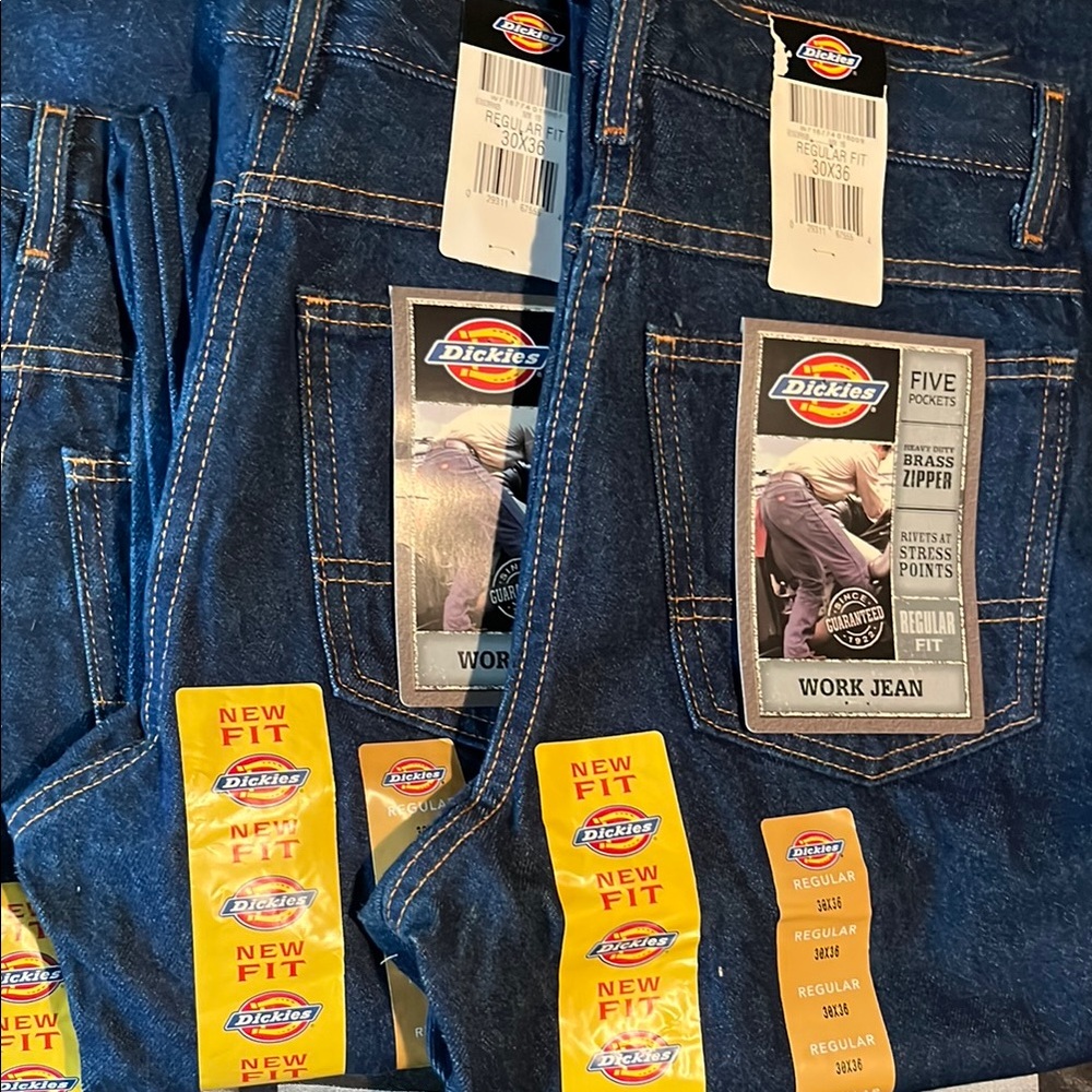Dickies Blue Relaxed Jeans with Visible Stitching